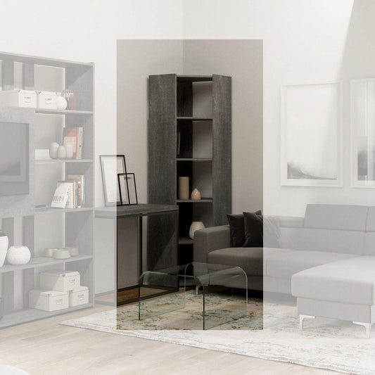Dafne Italian Design Libreria Composizione Kato Angolo A Cemento 6 Ripiani 2 fianchi + 2 fasce retro