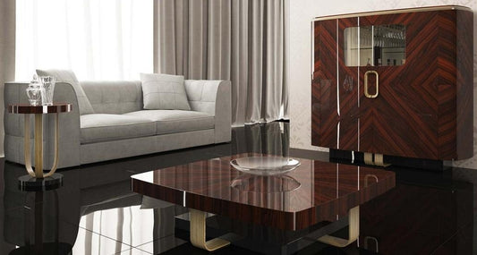 Dafne Italian Design Mobile Bar in legno Palissandro, H.186XP.61X L.160 La laccatura gloss esalta e protegge il legno