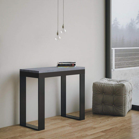 Dafne Italian Design Consolle allungabile Tecno Evolution Cemento Telaio Antracite