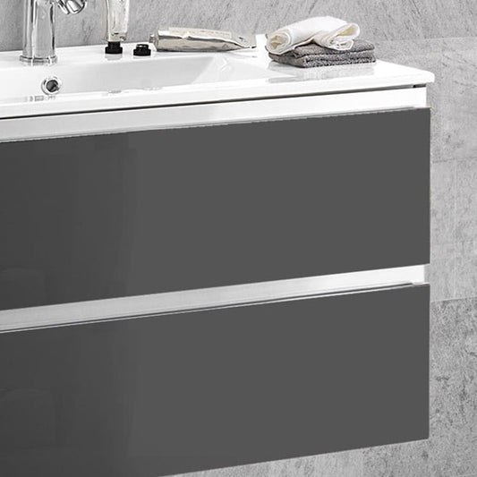 Dafne Italian Design Mobile da bagno Vichy colore ardeia lucido, sospeso, cm 61x46x189 (base, lavabo, specchio)