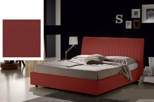 Dafne Italian Design Letto una piazza e mezza contenitore, similpelle lavabile, colore rosso scuro - 138x228x110 cm - per materasso 120x200. - 100% Made in Italy