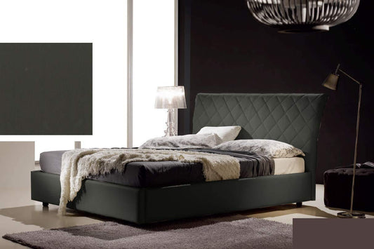 Dafne Italian Design Letto matrimoniale contenitore, similpelle lavabile, trapuntato, colore nero - Dimensioni: Larghezza 178 x 228 x H 110 cm - per materasso 160 x 200. - 100% Made in Italy (SFI)