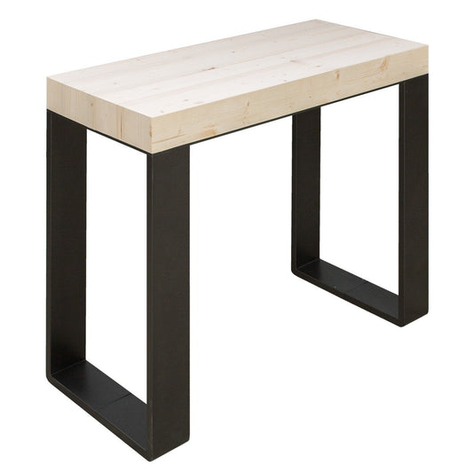 Dafne Italian Design Consolle allungabile Tecno Abete Natura Telaio Antracite