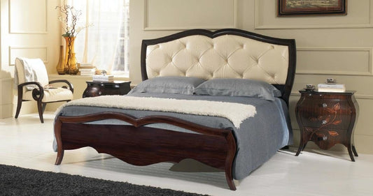 2 Comodini, 3 cassetti, colore ebano, 68X37X57-70 Kg, Piano: impiallacciato noce nazionale - Ante-fianchi-cassetti: impiallacciato con noce nazionale-Piedi: legno di tiglio -100 % Made in Italy