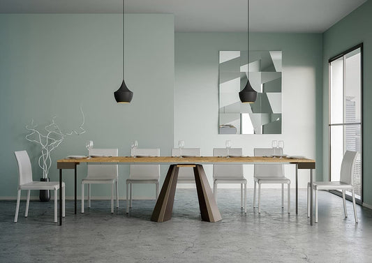 Dafne Italian Design Consolle allungabile Diamante Evolution Quercia Natura Telaio Orso