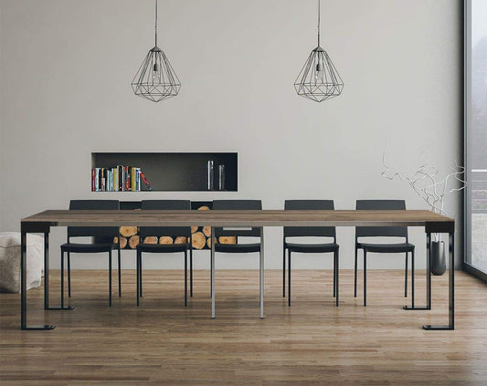 Dafne Italian Design Consolle allungabile Tecno Evolution Quercia Natura Telaio Antracite