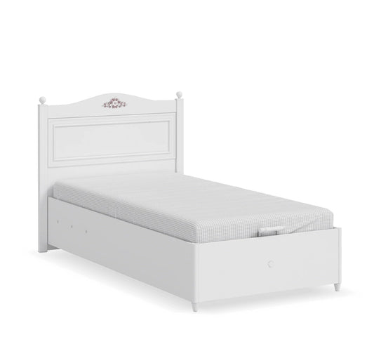 Dafne Italian Design Letto Rustico Bianco con Rete (100x200 Cm)