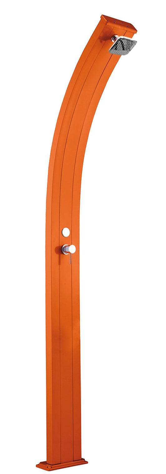 Doccia classica da interno e esterno Arkema Spring Ingresso acqua calda e acqua fredda regolabile con Miscelatore Doccia Curva Altezza 224 cm ARKEMA A105 2009 Colore Arancio
