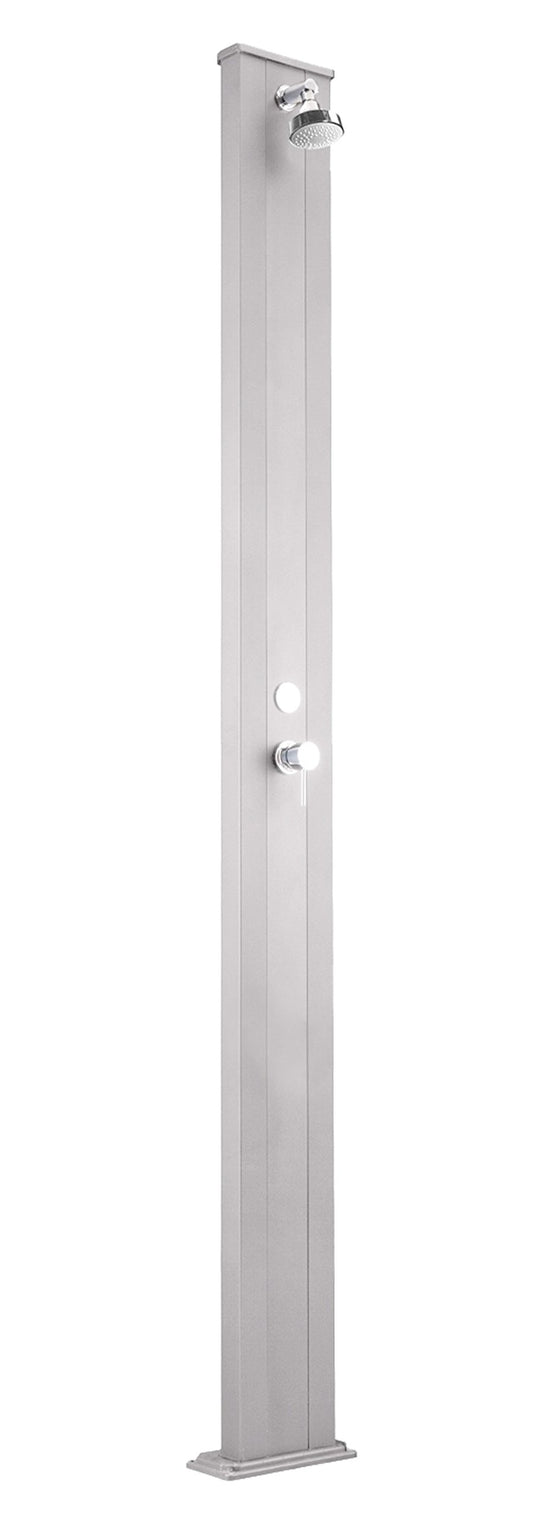 Doccia classica da interno e esterno Arkema Spring S Ingresso acqua calda e acqua fredda regolabile con Miscelatore Doccia Dritta Altezza 228 cm ARKEMA A205 9007 Verniciata Inox