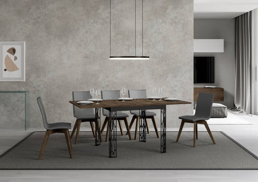 Itamoby, Tavolo Ghibli Libra AllungabileNoce 90x90 allungato 180 cm