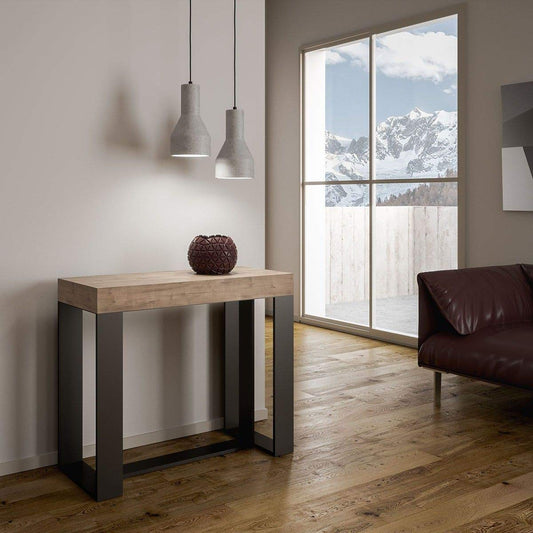 Dafne Italian Design Consolle allungabile Futura Small Rovere Naura Telaio Antracite