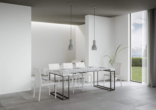 Dafne Italian Design Consolle allungabile Epoca Marmo telaio antracite