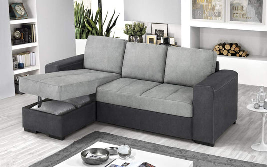 Dafnedesign.com - Divano Letto angolare con penisola contenitore reversibile - Dimensioni: cm 229 x 148 x 88h