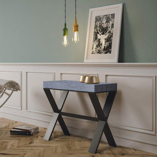 Dafne Italian Design Consolle allungabile Xenia Premium Cemento Telaio antracite