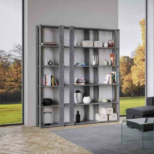 Dafne Italian Design Libreria Composizione E Kato 6R 8 fasce lunghe Cemento
