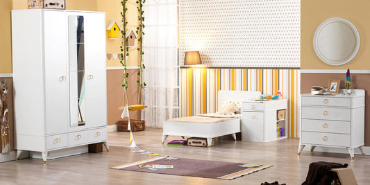 Dafne Italian Design Cameretta Completa da Neonato con Lettino evolutivo Modello Masal