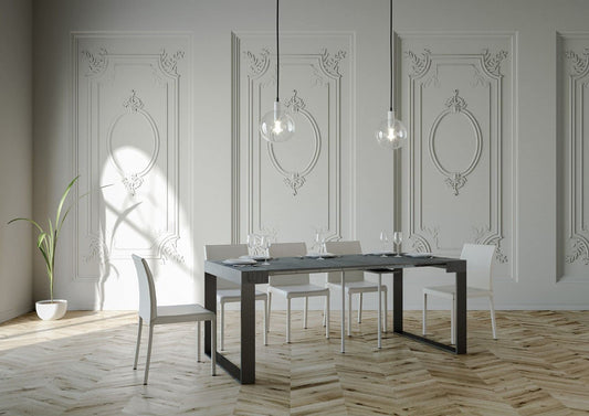 Itamoby Consolle allungabile Elettra Small Cemento & Antracite L.90 x H.77 x P.40 (allungabile Fino a 196 cm)