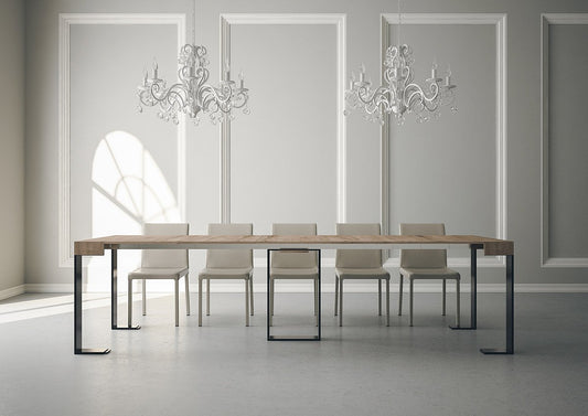 Dafne Italian Design Consolle allungabile Sintesi Quercia Natura Telaio Antracite