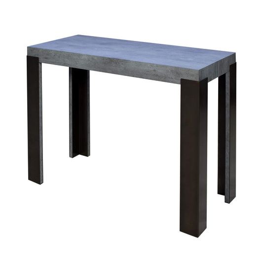 Itamoby Consolle allungabile Linea Small, Pannelli di Nobilitato, Cemento & Telaio Antracite, L.90 P.40 H.77 (allungabile Fino a 196cm con Tre allunghe)