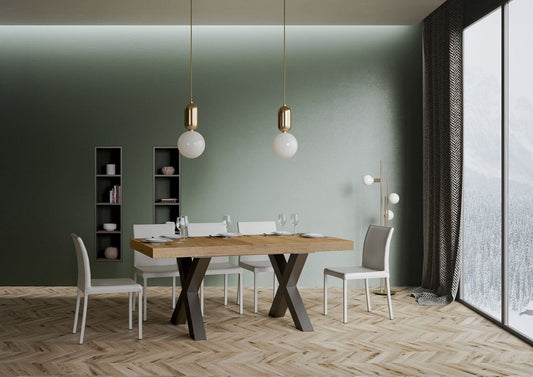 Dafne Italian Design Tavolo Traffic Fix piano Quercia Natura 90x180 telaio Antracite