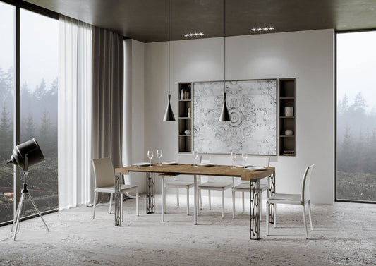 Dafne Italian Design Consolle allungabile Ghibli Quercia Natura Telaio Antracite