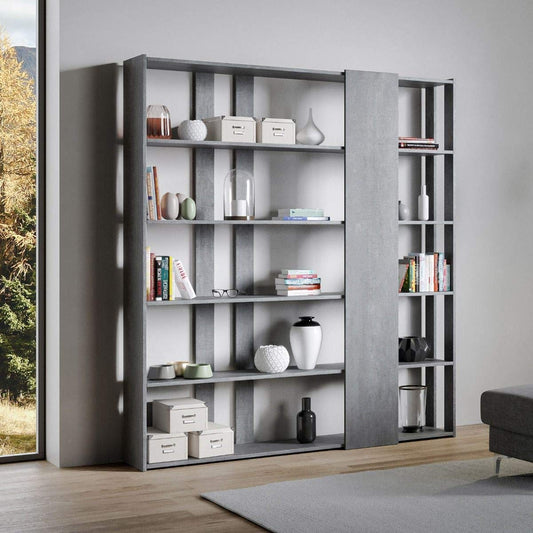 Dafne Italian Design Libreria Composizione D Kato 6R 2 fianchi 4 fasce lunghe Cemento