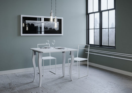 Dafne Italian Design Consolle allungabile Olanda Libra Bianco Frassino Telaio Grigio