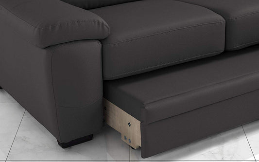 Dafne Italian Design Divano Letto 3 posti con penisola a Destra - Colore: Grigio Scuro - cm. 252 x 160 x 92h