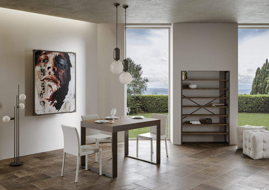 Dafne Italian Design Tavolo Tecno Premium allungabile piano Noce 90x130 allungato 234 telaio Antracite