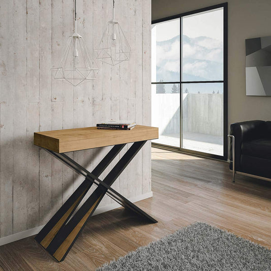Dafne Italian Design Consolle allungabile Diago Quercia Natura Telaio Antracite