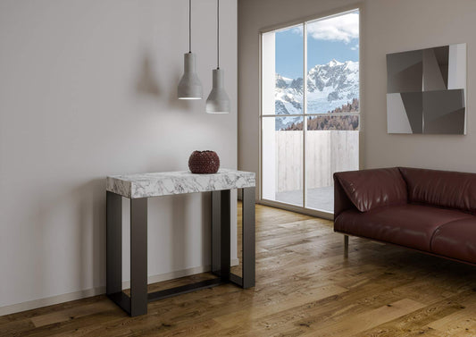 Dafne Italian Design Consolle allungabile Futura Marmo telaio antracite
