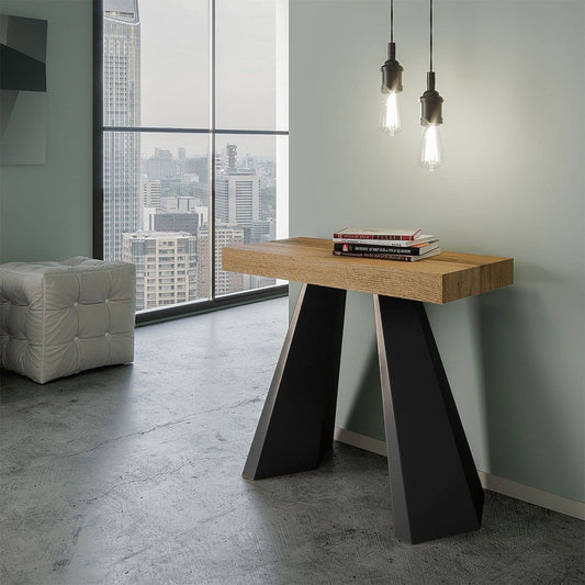 Dafne Italian Design Consolle Diamante Small Quercia Natura Telaio Antracite