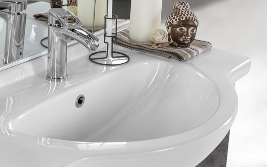 Dafne Italian Design Mobile da bagno Missy finitura grigio antracite cm. 85x50x190 (base, lavabo, specchio, pensile)