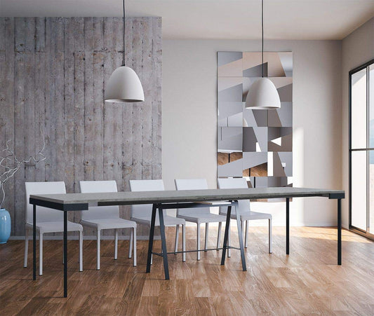 Dafne Italian Design Consolle allungabile Banco Evolution Cemento Telaio Antracite