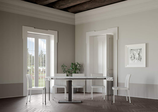 Dafne Italian Design Consolle allungabile Capital Marmo telaio antracite