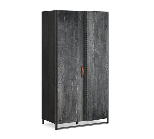 Dafne Italian Design Armadio 2 Ante in Dark Metal