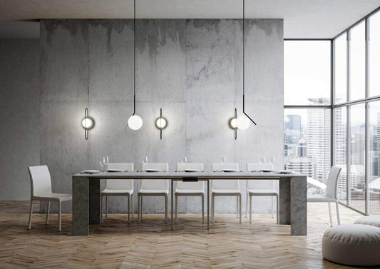 Itamoby Consolle Allungabile Emy Antracite Spatolato L.90 x P.42 x H.76.8 (allungabile Fino a 302 cm)