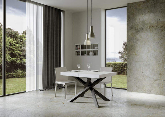 Itamoby Tavolo Fisso Volantis Fix 130 Piano in Cemento e Telaio in Antracite L.130 P. 90 H.77