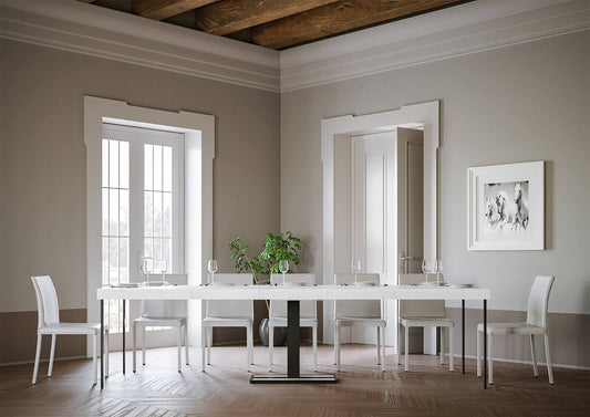 Dafne Italian Design Consolle allungabile Capital Premium Bianco Frassino Telaio Antracite