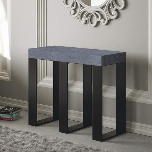 Dafne Italian Design Consolle allungabile Sintesi Premium Cemento Telaio Antracite