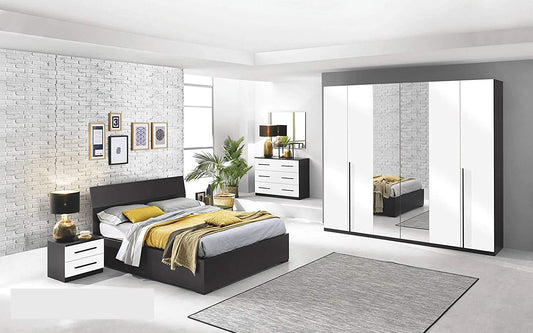 Dafne Italian Design Camera Completa - Ghisa, Effetto Bianco Luna (cm. 274 x 60 x 250 cm)