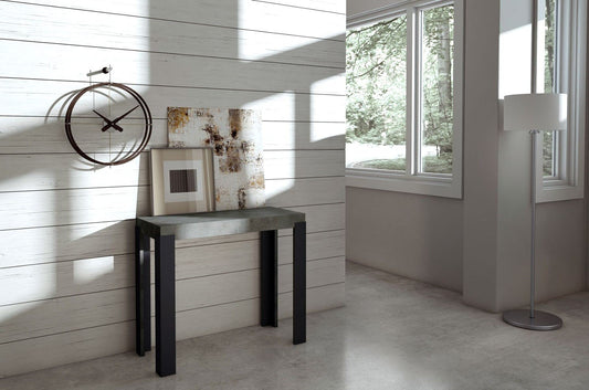 Dafne Italian Design Consolle allungabile Linea Cemento Telaio Antracite