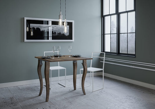 Dafne Italian Design Consolle allungabile Olanda Libra Noce Telaio Grigio