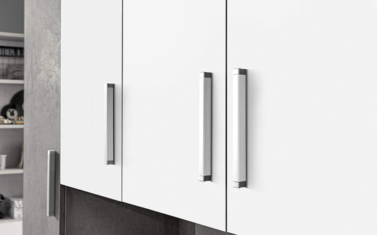 TUTTOCAMERETTE.IT Cameretta a Ponte con Letto Bianco Una Piazza e Mezza - Composto da un'anta Lunga, 4 Ante Medie, Piccolo vano a Giorno e cassettiera.cm. 243 x 55 x 245