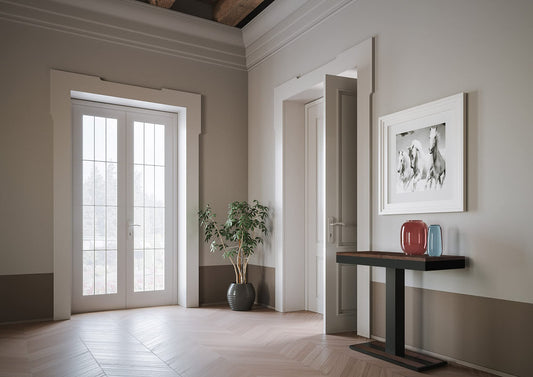 Dafne Italian Design Consolle allungabile Capital Evolution Noce Telaio Antracite