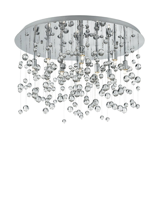 Ideal Lux Neve PL8 - Cromo Lampada da Soffitto, Metallo, Cromo, Ø 40.5 x H 31.5 cm, alogena