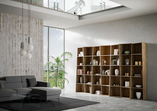 Dafne Italian Design Libreria Trek 7 elementi Noce
