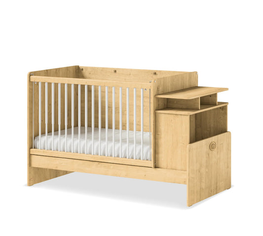 Dafne Italian Design Lettino Trasformabile Moka Baby con Tavolo E Maniglione Telescopico (70x115-70x140 Cm)