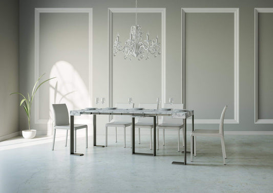 Dafne Italian Design Consolle allungabile Sintesi Small Marmo Telaio Antracite