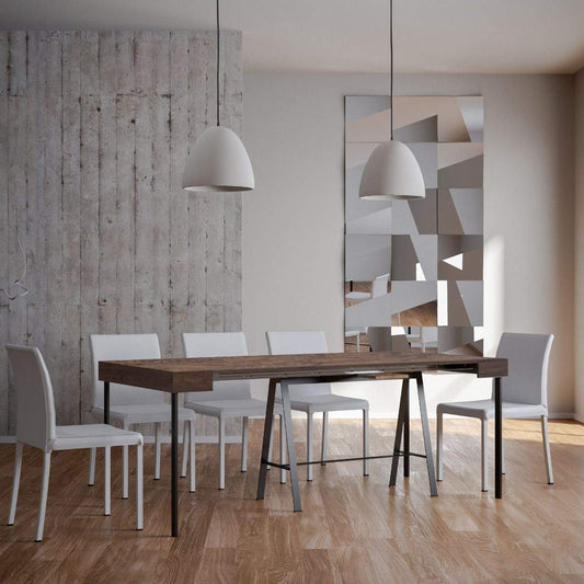 Dafne Italian Design Consolle allungabile Banco Small Noce Telaio Antracite
